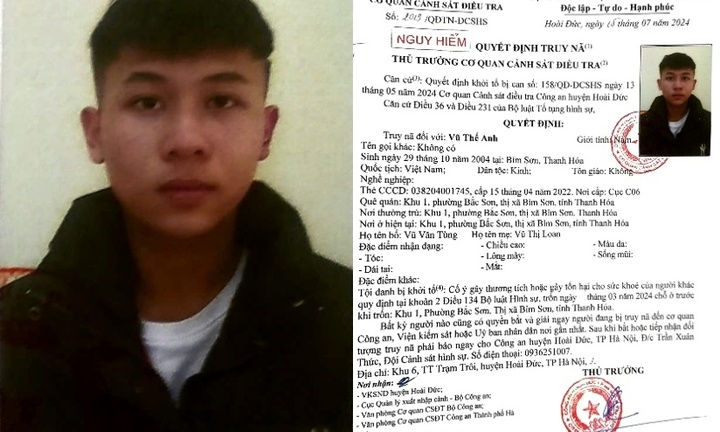 Công an truy nã Vũ Thế Anh