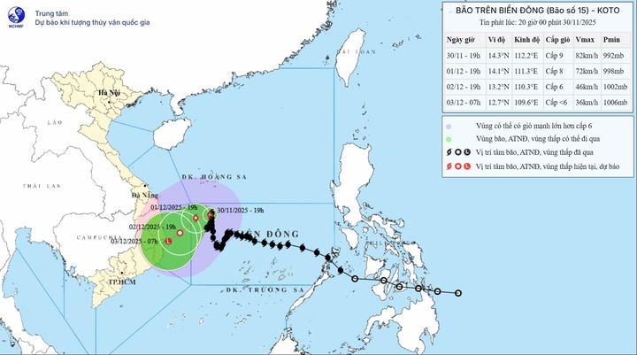 Tin tức dự báo thời tiết hôm nay 1/12: Bão số 15 suy yếu