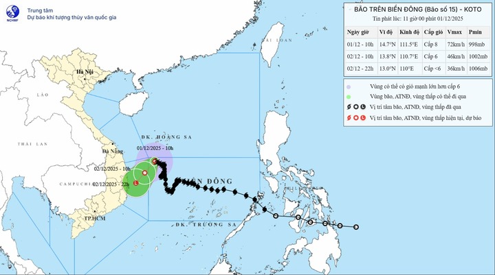 Tin bão số 15 mới nhất: Mạnh cấp 8, giật cấp 10, di chuyển 