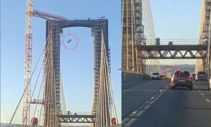 Nhà vệ sinh di động rơi xuống cao tốc, nhiều tài xế thoát chết trong gang tấc