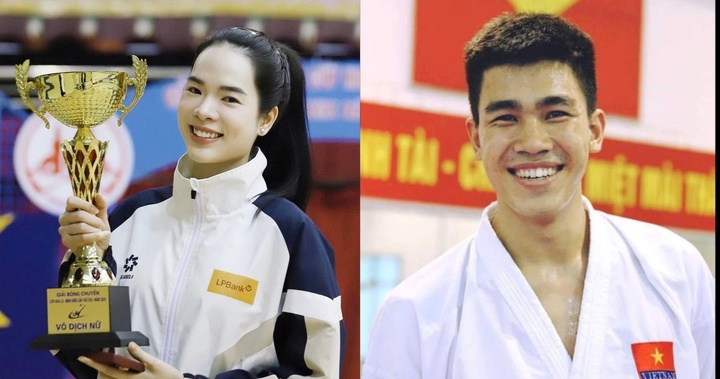 Chân dung 2 VĐV cao trên 1,90m cầm cờ cho Đoàn Thể thao Việt Nam tại SEA Games 33