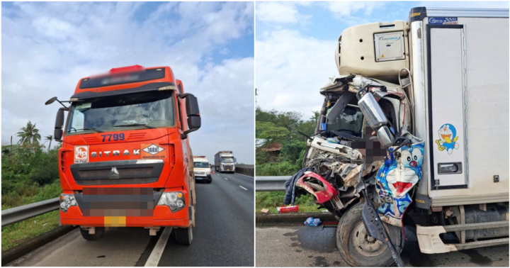 Hiện trường xe tải va chạm xe đầu kéo trên cao tốc Đà Nẵng – Quảng Ngãi, một người tử vong