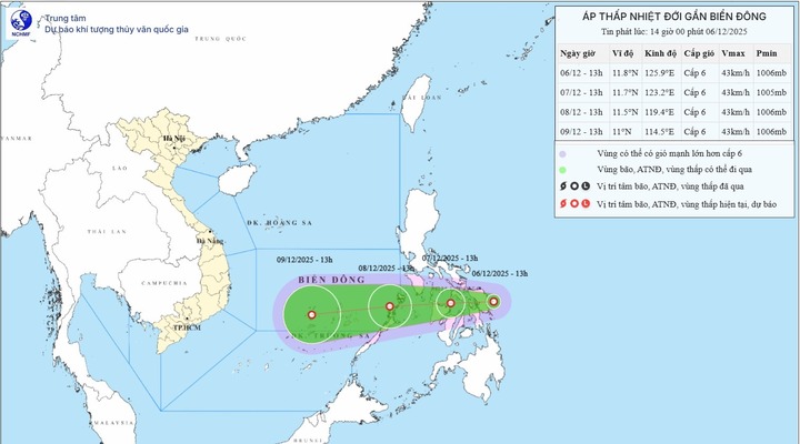 Yêu cầu 7 bộ, 14 tỉnh chủ động ứng phó áp thấp nhiệt đới gần Biển Đông