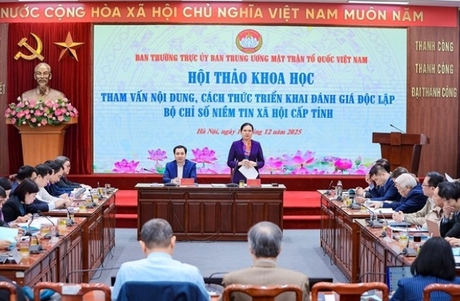 Bàn giải pháp và cách thức triển khai đánh giá độc lập bộ chỉ số niềm tin xã hội cấp tỉnh của MTTQ Việt Nam