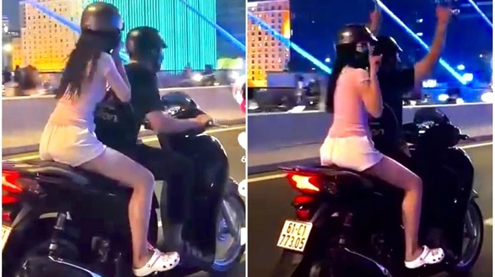 Xác minh clip nam thanh niên buông 2 tay khi chở bạn gái qua cầu Ba Son ở TP.HCM