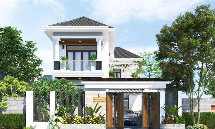 Mẫu biệt thự 2 tầng đơn giản
