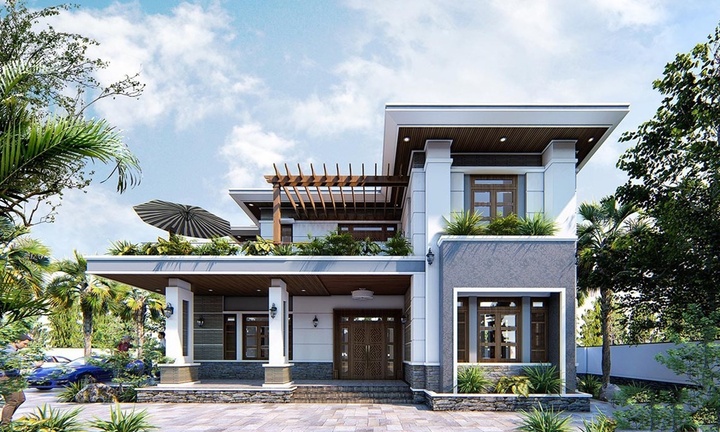 Mẫu biệt thự 2 tầng hiện đại
