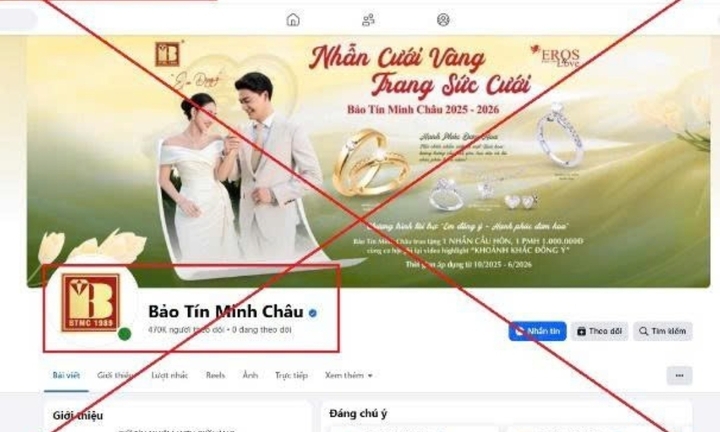 Người đàn ông bị lừa 300 triệu đồng vì mua vàng qua trang Facebook giả mạo Bảo Tín Minh Châu