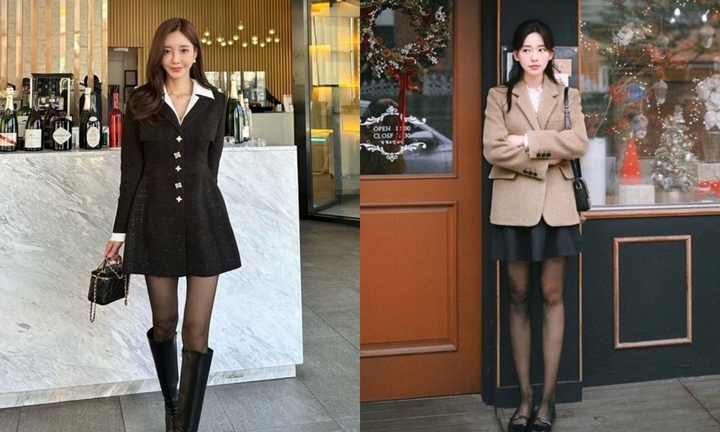 Cách phối đồ với quần tất đen