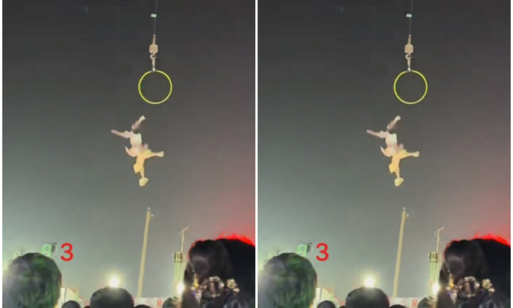 Clip: Nữ diễn viên xiếc rơi từ trên cao xuống đất khi đang biểu diễn