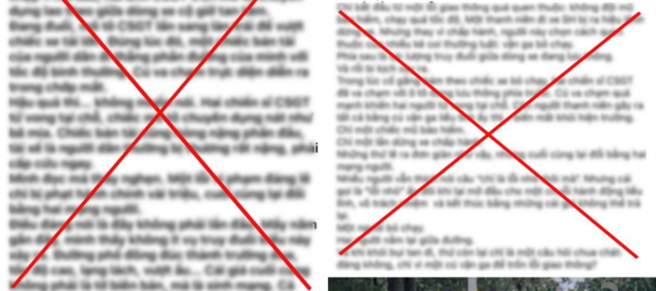 Thông tin 2 CSGT tử vong do truy đuổi người vi phạm là bịa đặt