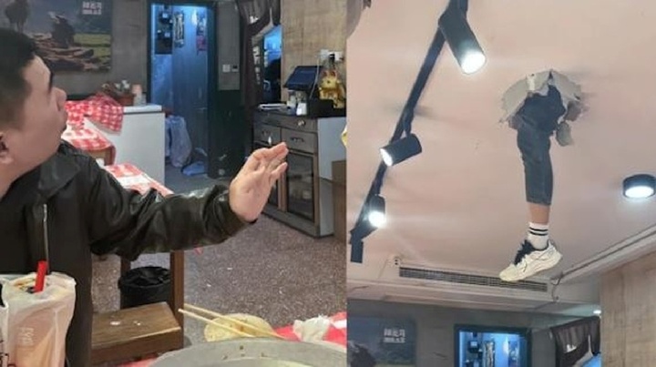 Đang ăn lẩu ếch, thực khách 