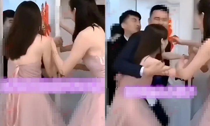 Chú rể gây ngỡ ngàng khi ôm nhầm em vợ trong lễ rước dâu, phản ứng của cô dâu gây bất ngờ