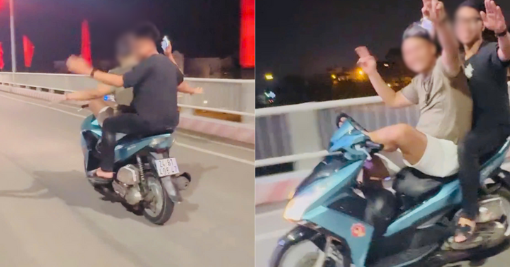 Triệu tập nhóm thanh niên dùng chân lái xe để quay clip đăng TikTok