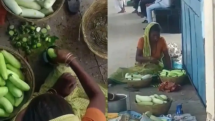 Clip: Người phụ nữ ngang nhiên nhúng dưa chuột vào phẩm màu rồi bán cho khách