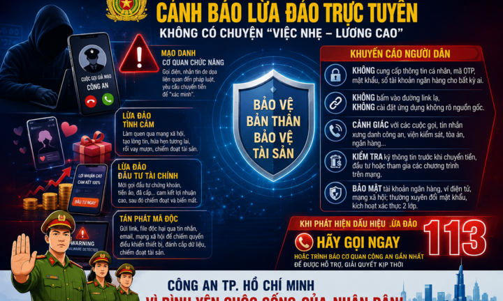 Công an TP.HCM cảnh báo 4 kịch bản lừa đảo trực tuyến, người dân cần lưu ý