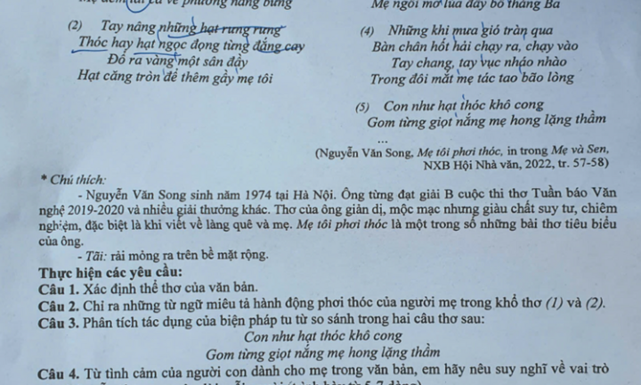 Đề thi kèm gợi ý đáp án môn Ngữ văn lớp 10 Ninh Bình năm 2026 cập nhật nhanh nhất