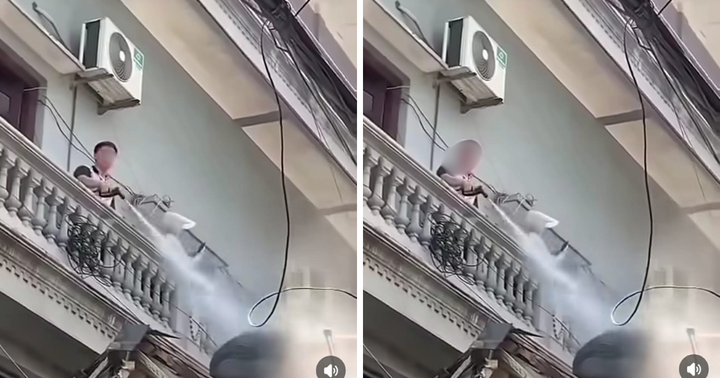  Công an vào cuộc vụ người đàn ông liên tục xịt nước vào thợ tháo dỡ công trình gây bức xúc