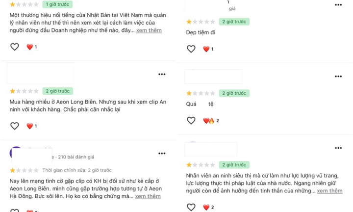 Aeon Long Biên nhận bão 1 sao