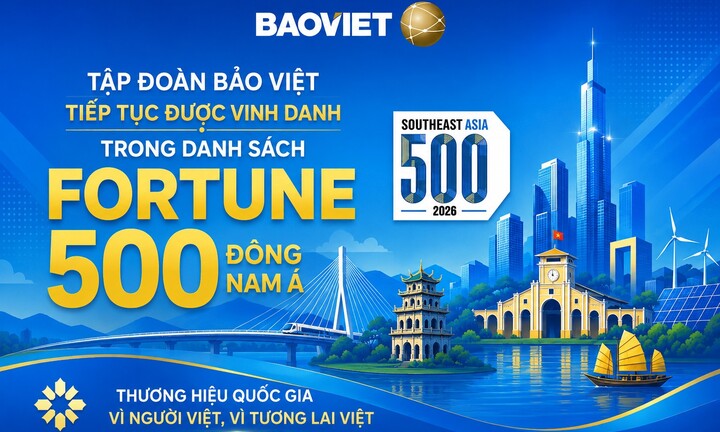 Tập đoàn Bảo Việt (BVH) tiếp tục được vinh danh trong danh sách Fortune 500 Đông Nam Á