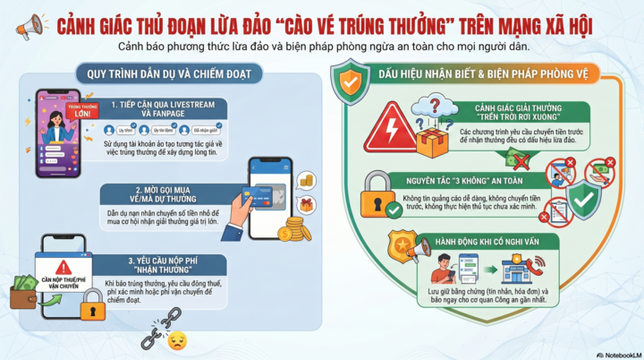 Công an cảnh báo thủ đoạn lừa đảo cào vé trúng thưởng trên mạng