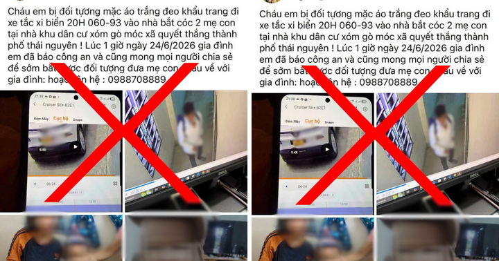 Công an bác tin đồn bắt cóc hai mẹ con ở Thái Nguyên, phát thông báo tìm người