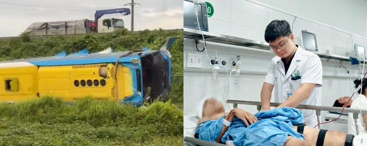 Vụ ô tô khách lao khỏi cao tốc Pháp Vân - Cầu Giẽ: Cấp cứu khẩn nhiều nạn nhân đa chấn thương
