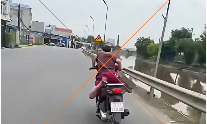 Nằm sấp trên yên, điều khiển xe mô tô, nam thanh niên bị phạt 6 triệu đồng
