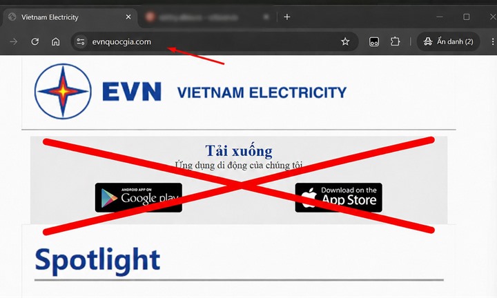 Cảnh báo ứng dụng giả mạo thương hiệu EVN có chứa mã độc, chiếm đoạt tài khoản ngân hàng