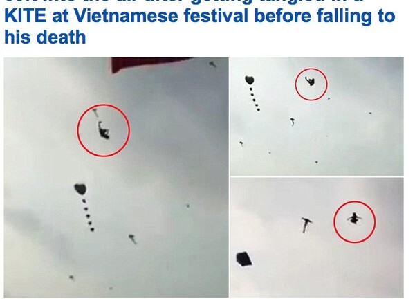 Vụ bé trai tử vong do bị diều cuốn lên báo nước ngoài