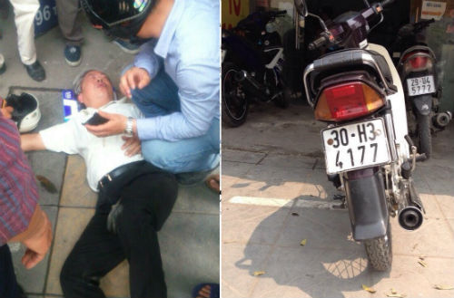 Hà Nội: Đang đi xe máy, ông cụ lăn đùng ra ngất xỉu