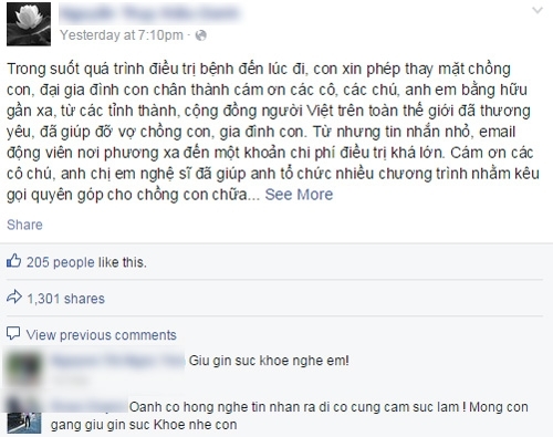 Tâm sự đẫm nước mắt của vợ Duy Nhân sau đám tang