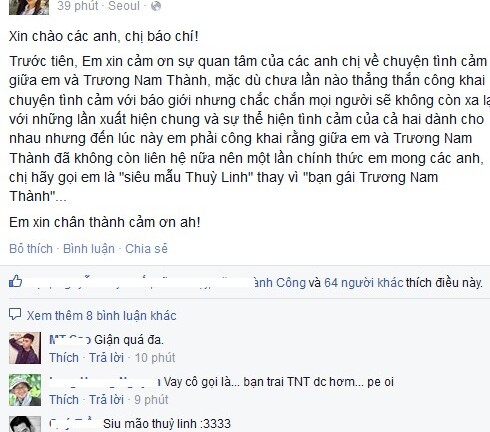 Bạn gái hơn tuổi tiết lộ lý do chia tay Trương Nam Thành