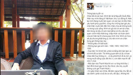 Thông báo tuyển vợ còn 'zin' và không Thanh Hóa bị ném đá dữ dội