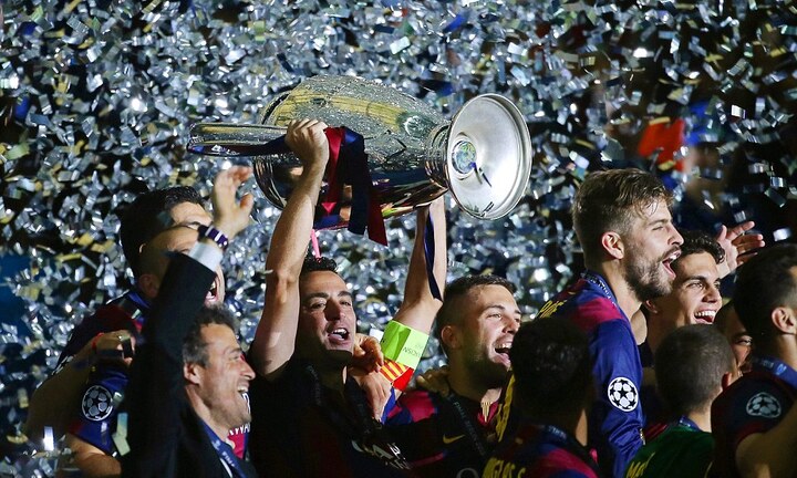 Clip bàn thắng và lễ ăn mừng Champions League của Barcelona