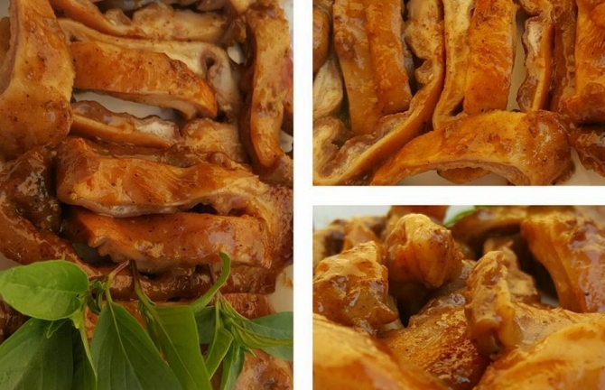 Dạ dày chiên giòn om nước dừa chiều lòng ông xã