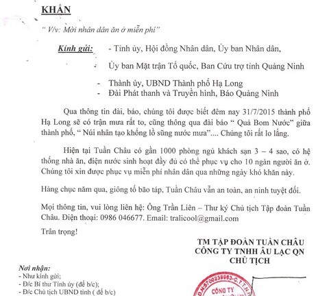 Chúa đảo mời người dân vào Tuần Châu ăn ở miễn phí