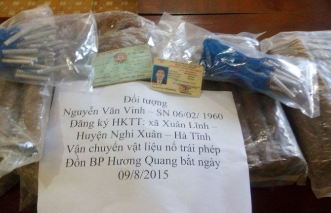 Bắt giữ đối tượng mang 14,4kg thuốc nổ lên biên giới tiêu thụ