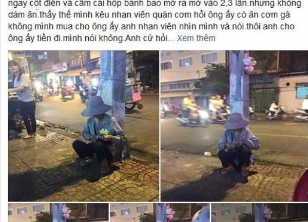 Bất bình câu chuyện cụ già bán vé số bị đuổi khỏi quán cơm gà