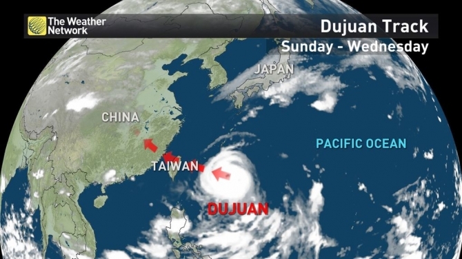 3,000 người sơ tán do bão Dujuan tại Đài Loan