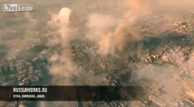 Choáng cảnh không quân Nga hủy diệt IS quay bằng Flycam