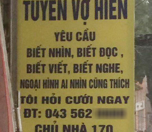 Treo bi?n tuy?n v? m?i sau khi c�i nhau v?i v?