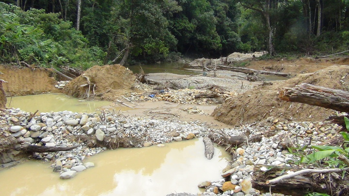 “Vàng tặc” ngang nhiên băm nát sông Hre