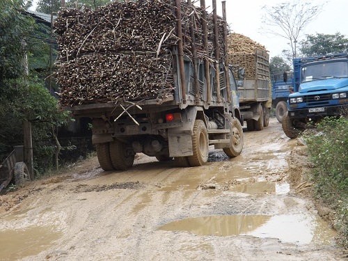 Thanh Hóa: Xe quá khổ, quá tải cày nát đường dân sinh