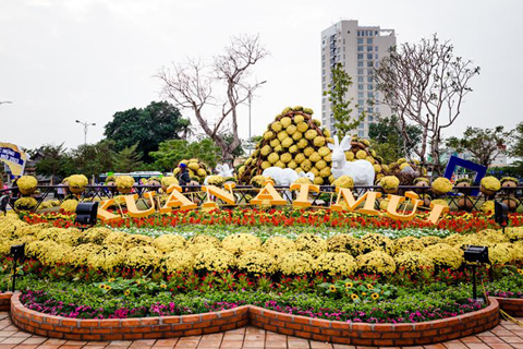 Đường hoa Xuân Đà Nẵng lộng lẫy đón Tết Nguyên Đán