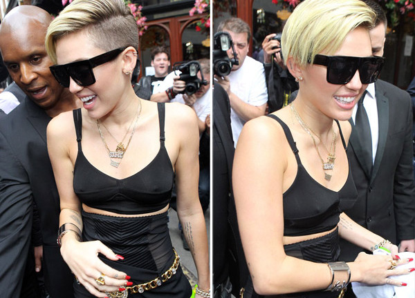 Miley Cyrus diện quần xuyên thấu không nội y