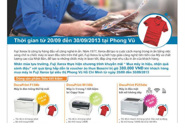 Mua máy in nhận quà tặng hấp dẫn tại siêu thị Phong Vũ