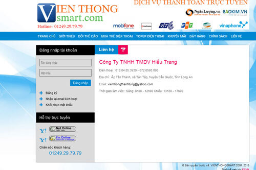 Vienthongsmart.com bị khách hàng  "tố " lừa tiền