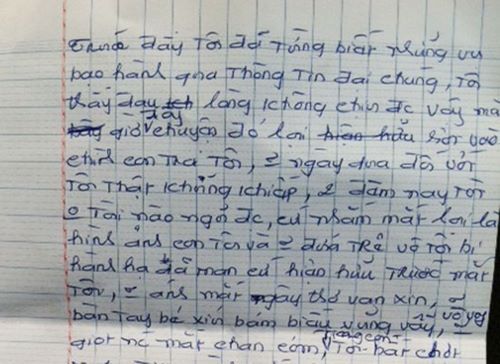 Bức thư của mẹ bé bị bảo mẫu đánh gửi cơ quan truyền thông