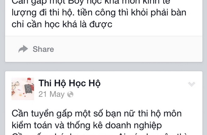 Bùng nổ phong trào học hộ, thi hộ và... ốm hộ